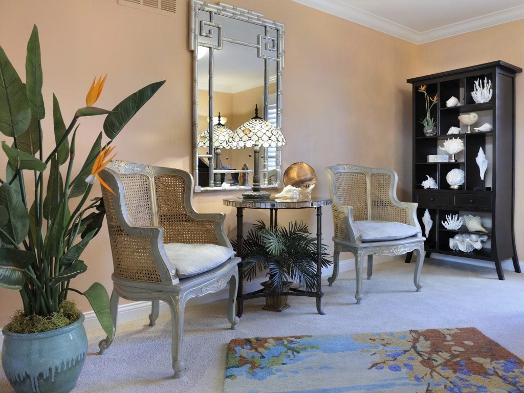 Gray wooden armchair