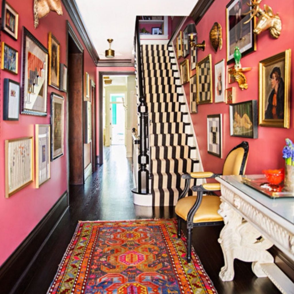 Chair beside staircase on hallway