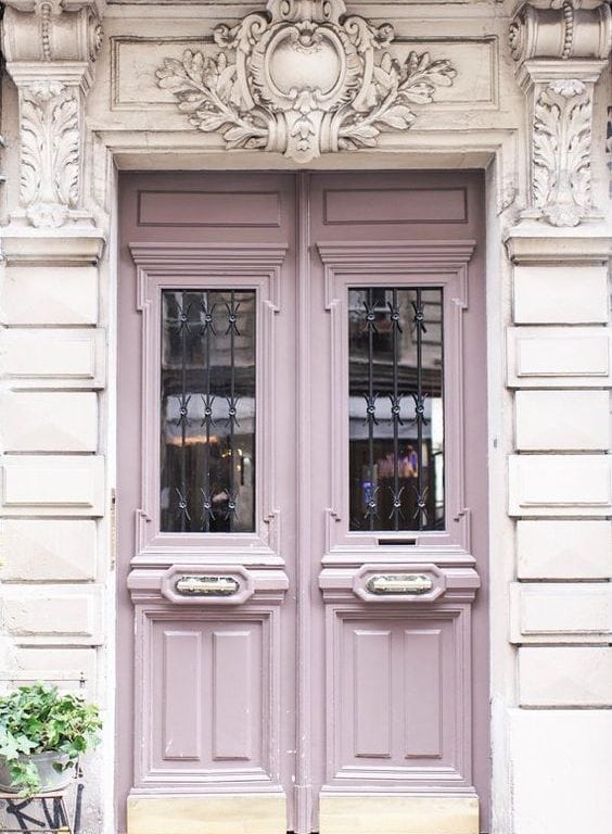 Purple wooden door