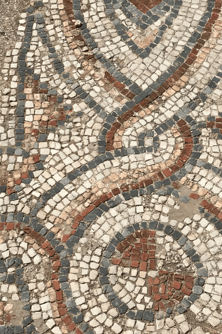 closeup greek mosaic floor