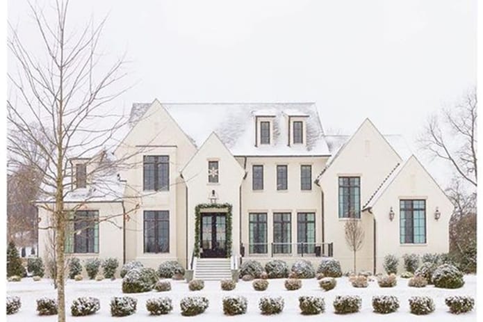 white house in snow