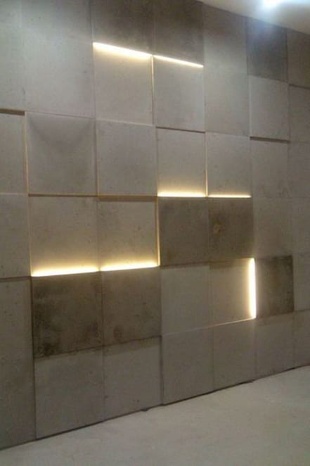 white wall with light panels