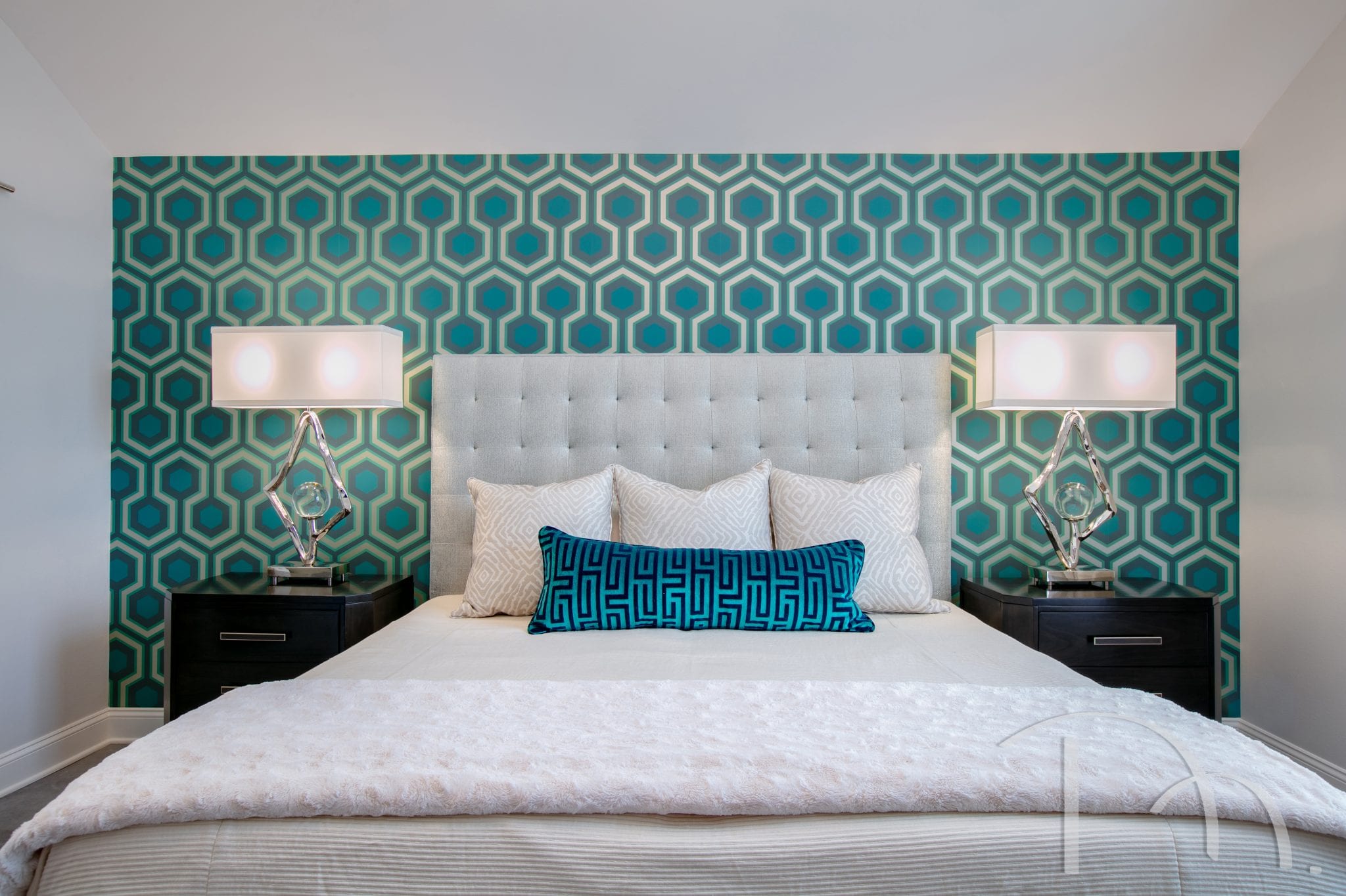 blue accent bedroom