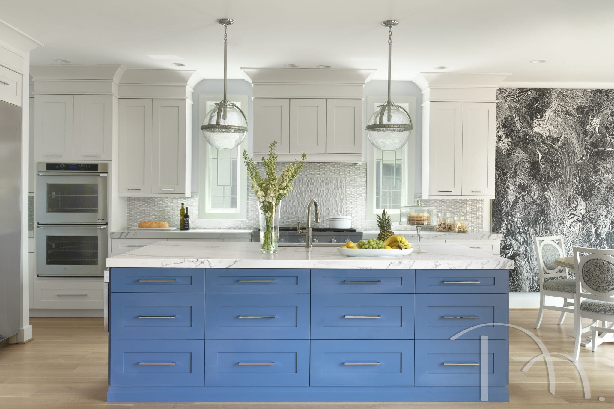 blue kitchen island