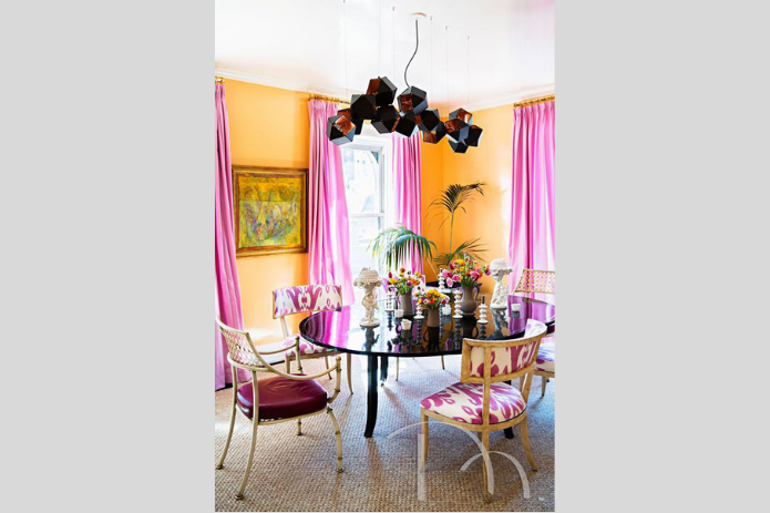 Pink curtains