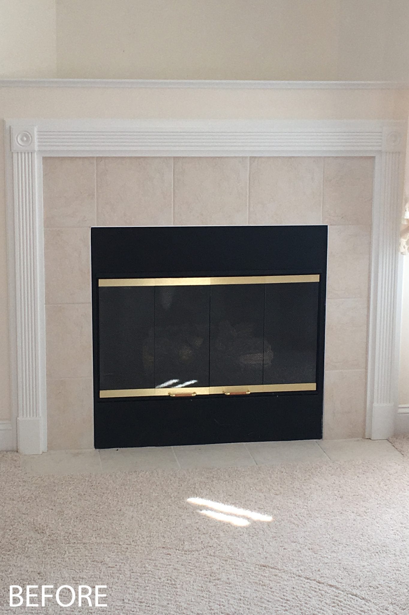 black and gold fireplace
