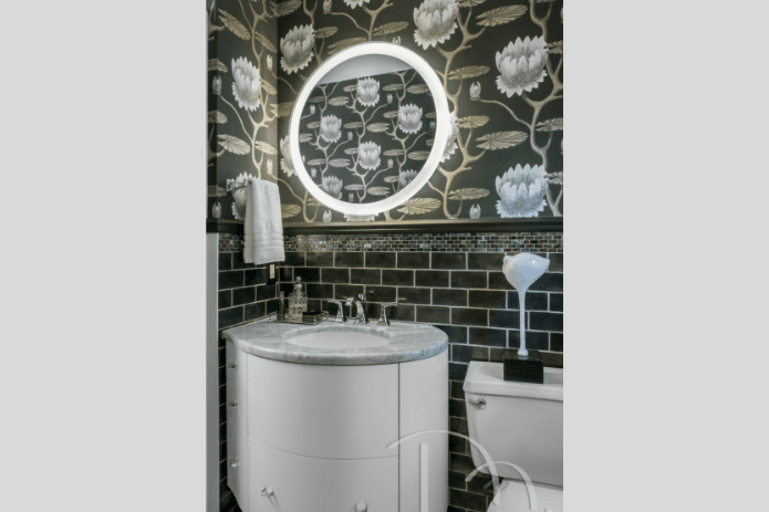 black and white bath