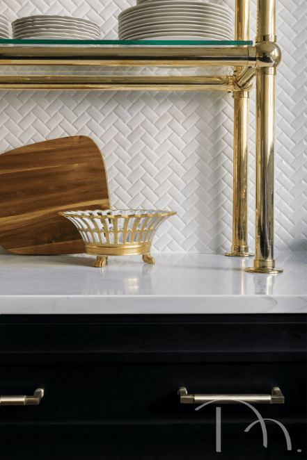 black and gold kitchen